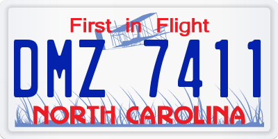 NC license plate DMZ7411