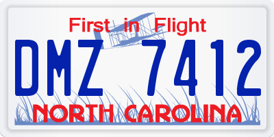 NC license plate DMZ7412