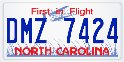 NC license plate DMZ7424