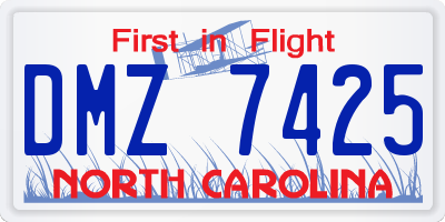 NC license plate DMZ7425