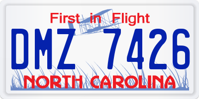 NC license plate DMZ7426