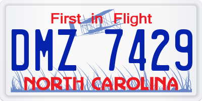 NC license plate DMZ7429