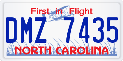 NC license plate DMZ7435