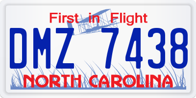 NC license plate DMZ7438
