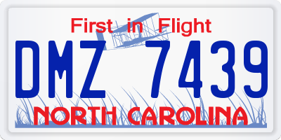 NC license plate DMZ7439