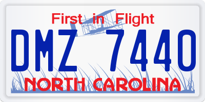 NC license plate DMZ7440