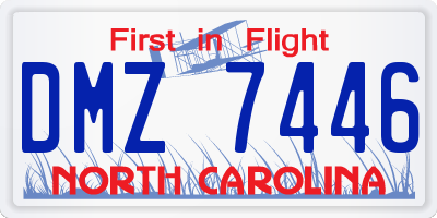 NC license plate DMZ7446