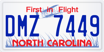 NC license plate DMZ7449