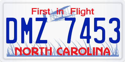 NC license plate DMZ7453