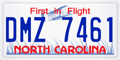 NC license plate DMZ7461