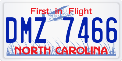 NC license plate DMZ7466