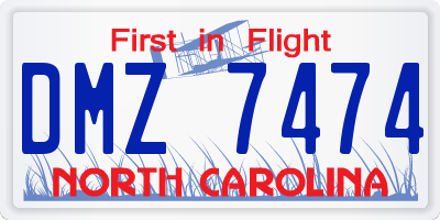 NC license plate DMZ7474