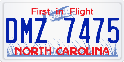 NC license plate DMZ7475