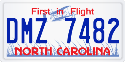 NC license plate DMZ7482