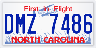 NC license plate DMZ7486
