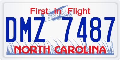 NC license plate DMZ7487