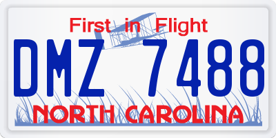 NC license plate DMZ7488