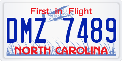 NC license plate DMZ7489
