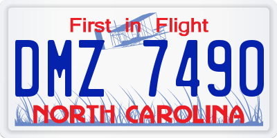 NC license plate DMZ7490