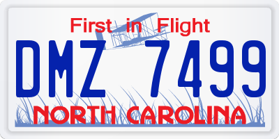 NC license plate DMZ7499