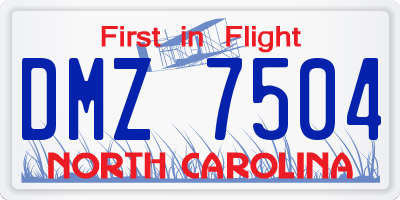 NC license plate DMZ7504