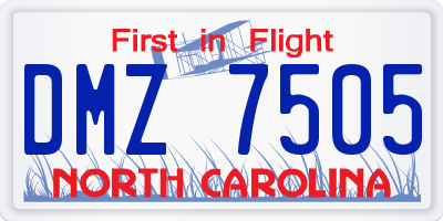 NC license plate DMZ7505