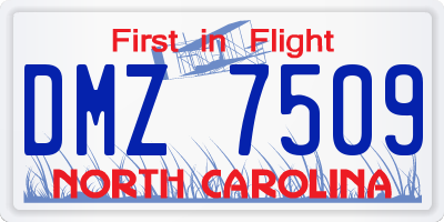 NC license plate DMZ7509