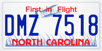 NC license plate DMZ7518