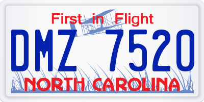 NC license plate DMZ7520