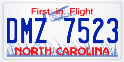 NC license plate DMZ7523
