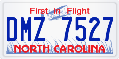 NC license plate DMZ7527