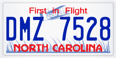 NC license plate DMZ7528