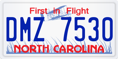 NC license plate DMZ7530