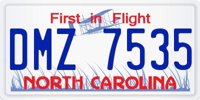 NC license plate DMZ7535
