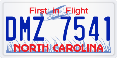 NC license plate DMZ7541