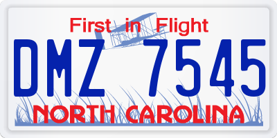 NC license plate DMZ7545