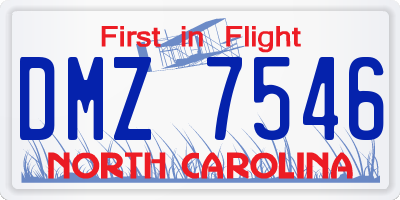 NC license plate DMZ7546