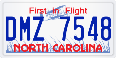 NC license plate DMZ7548