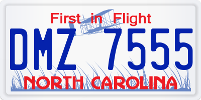 NC license plate DMZ7555