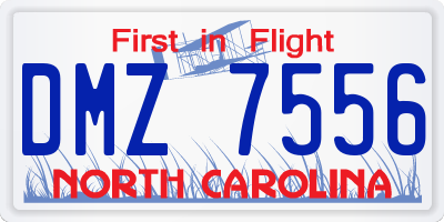 NC license plate DMZ7556