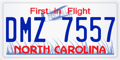 NC license plate DMZ7557