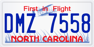 NC license plate DMZ7558