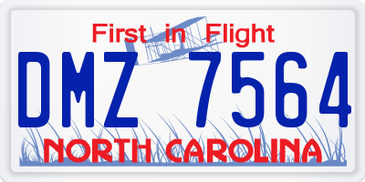 NC license plate DMZ7564