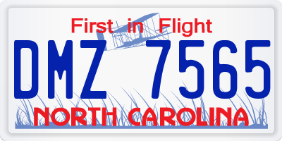 NC license plate DMZ7565
