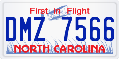 NC license plate DMZ7566