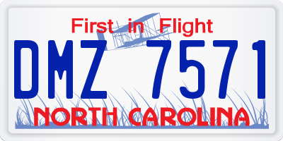 NC license plate DMZ7571