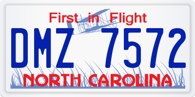 NC license plate DMZ7572