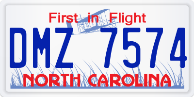 NC license plate DMZ7574