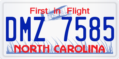 NC license plate DMZ7585