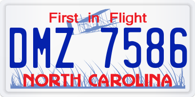 NC license plate DMZ7586